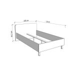 Letto Piazza e Mezza Marrone Rovere Nero Dimensione Materasso 120x200 cm, Imbottito - Norcia