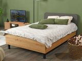 Letto Piazza e Mezza Marrone Rovere Nero Dimensione Materasso 120x200 cm, Imbottito - Norcia