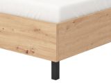 Letto Piazza e Mezza Marrone Rovere Nero Dimensione Materasso 120x200 cm, Imbottito - Norcia