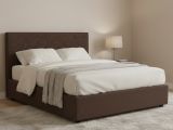 Letto Piazza e Mezza Marrone Sfoderabile Contenitore, Dimensione Materasso 120x190 cm - Ciconio