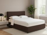 Letto Piazza e Mezza Marrone Sfoderabile Contenitore, Dimensione Materasso 120x190 cm - Cirie