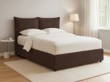 Letto Piazza e Mezza Marrone Sfoderabile Contenitore, Dimensione Materasso 120x190 cm - Rabbi