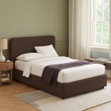 Letto Piazza e Mezza Marrone Sfoderabile Contenitore, Dimensione Materasso 120x190 cm - Rodero