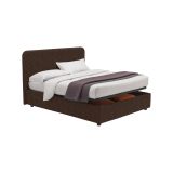 Letto Piazza e Mezza Marrone Sfoderabile Contenitore, Dimensione Materasso 120x190 cm - Rodero