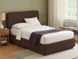 Letto Piazza e Mezza Marrone Sfoderabile Contenitore, Dimensione Materasso 120x190 cm - Rodero