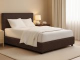 Letto Piazza e Mezza Marrone Sfoderabile Contenitore, Dimensione Materasso 120x200 cm - Codevigo