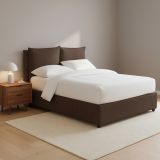 Letto Piazza e Mezza Marrone Sfoderabile Contenitore, Dimensione Materasso 120x200 cm - Diamante