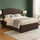 Letto Piazza e Mezza Marrone Sfoderabile Contenitore, Dimensione Materasso 120x200 cm - Pogno