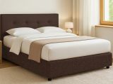 Letto Piazza e Mezza Marrone Sfoderabile Contenitore, Dimensione Materasso 120x200 cm - Pollutri