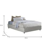 Letto piazza e mezza Martina, Letto contenitore con rivestimento in ecopelle, 100% Made in Italy, Apertura frontale, adatto per materasso Cm 120x200, Bianco