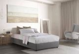 Letto piazza e mezza Nicole, Letto contenitore con rivestimento in tessuto, 100% Made in Italy, Apertura frontale, adatto per materasso Cm 120x190, Grigio
