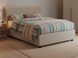 Letto piazza e mezza Re, con materasso Cm 120x200 incluso, Tortora