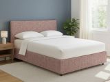 Letto Piazza e Mezza Rosa Antico Sfoderabile Contenitore, Dimensione Materasso 120x190 cm - Cirie