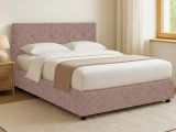 Letto Piazza e Mezza Rosa Antico Sfoderabile Contenitore, Dimensione Materasso 120x190 cm - Dogliola