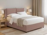 Letto Piazza e Mezza Rosa Antico Sfoderabile Contenitore, Dimensione Materasso 120x190 cm - Erchie