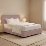 Letto Piazza e Mezza Rosa Antico Sfoderabile Contenitore, Dimensione Materasso 120x190 cm - Medolago