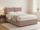 Letto Piazza e Mezza Rosa Antico Sfoderabile Contenitore, Dimensione Materasso 120x190 cm - Rabbi