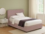 Letto Piazza e Mezza Rosa Antico Sfoderabile Contenitore, Dimensione Materasso 120x190 cm - Rodero