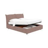 Letto Piazza e Mezza Rosa Antico Sfoderabile Contenitore, Dimensione Materasso 120x200 cm - Marmora