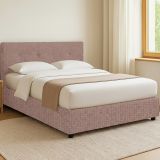 Letto Piazza e Mezza Rosa Antico Sfoderabile Contenitore, Dimensione Materasso 120x200 cm - Pollutri