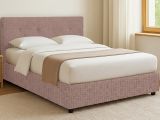 Letto Piazza e Mezza Rosa Antico Sfoderabile Contenitore, Dimensione Materasso 120x200 cm - Pollutri