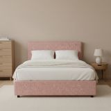 Letto Piazza e Mezza Rosa Sfoderabile Contenitore, Dimensione Materasso 120x190 cm - Ciconio