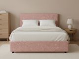 Letto Piazza e Mezza Rosa Sfoderabile Contenitore, Dimensione Materasso 120x190 cm - Ciconio