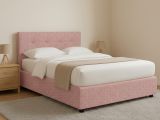 Letto Piazza e Mezza Rosa Sfoderabile Contenitore, Dimensione Materasso 120x190 cm - Dogliola