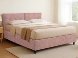 Letto Piazza e Mezza Rosa Sfoderabile Contenitore, Dimensione Materasso 120x190 cm - Forli