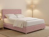 Letto Piazza e Mezza Rosa Sfoderabile Contenitore, Dimensione Materasso 120x200 cm - Codevigo