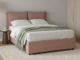 Letto Piazza e Mezza Rosa Sfoderabile Contenitore, Dimensione Materasso 120x200 cm - Diamante