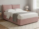 Letto Piazza e Mezza Rosa Sfoderabile Contenitore, Dimensione Materasso 120x200 cm - Marmora