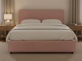 Letto Piazza e Mezza Rosa Sfoderabile Contenitore, Dimensione Materasso 120x200 cm - Noceto