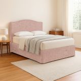 Letto Piazza e Mezza Rosa Sfoderabile Contenitore, Dimensione Materasso 120x200 cm - Pogno