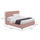 Letto Piazza e Mezza Rosa Sfoderabile Contenitore, Dimensione Materasso 120x200 cm - Rezzago