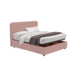 Letto Piazza e Mezza Rosa Sfoderabile Contenitore, Dimensione Materasso 120x200 cm - Rezzago