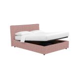 Letto Piazza e Mezza Rosa Sfoderabile Contenitore, Dimensione Materasso 120x200 cm - Silandro