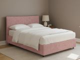 Letto Piazza e Mezza Rosa Sfoderabile Contenitore, Dimensione Materasso 120x200 cm - Silandro
