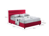 Letto Piazza e Mezza Rosso Materasso Incluso Sfoderabile, Contenitore Made in Italy - Briosco