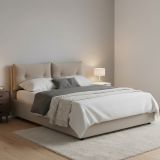 Letto piazza e mezza Rubino, adatto per materasso Cm 120x190, Tortora
