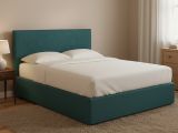 Letto Piazza e Mezza Verde Petrolio Sfoderabile Contenitore, Dimensione Materasso 120x190 cm - Ciconio