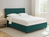 Letto Piazza e Mezza Verde Petrolio Sfoderabile Contenitore, Dimensione Materasso 120x190 cm - Cirie