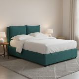 Letto Piazza e Mezza Verde Petrolio Sfoderabile Contenitore, Dimensione Materasso 120x190 cm - Erchie