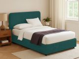 Letto Piazza e Mezza Verde Petrolio Sfoderabile Contenitore, Dimensione Materasso 120x190 cm - Rodero