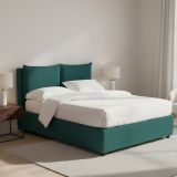 Letto Piazza e Mezza Verde Petrolio Sfoderabile Contenitore, Dimensione Materasso 120x200 cm - Diamante