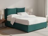 Letto Piazza e Mezza Verde Petrolio Sfoderabile Contenitore, Dimensione Materasso 120x200 cm - Diamante