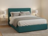 Letto Piazza e Mezza Verde Petrolio Sfoderabile Contenitore, Dimensione Materasso 120x200 cm - Noceto