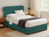 Letto Piazza e Mezza Verde Petrolio Sfoderabile Contenitore, Dimensione Materasso 120x200 cm - Rezzago