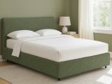 Letto Piazza e Mezza Verde Sfoderabile Contenitore, Dimensione Materasso 120x190 cm - Cirie
