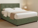 Letto Piazza e Mezza Verde Sfoderabile Contenitore, Dimensione Materasso 120x190 cm - Dogliola